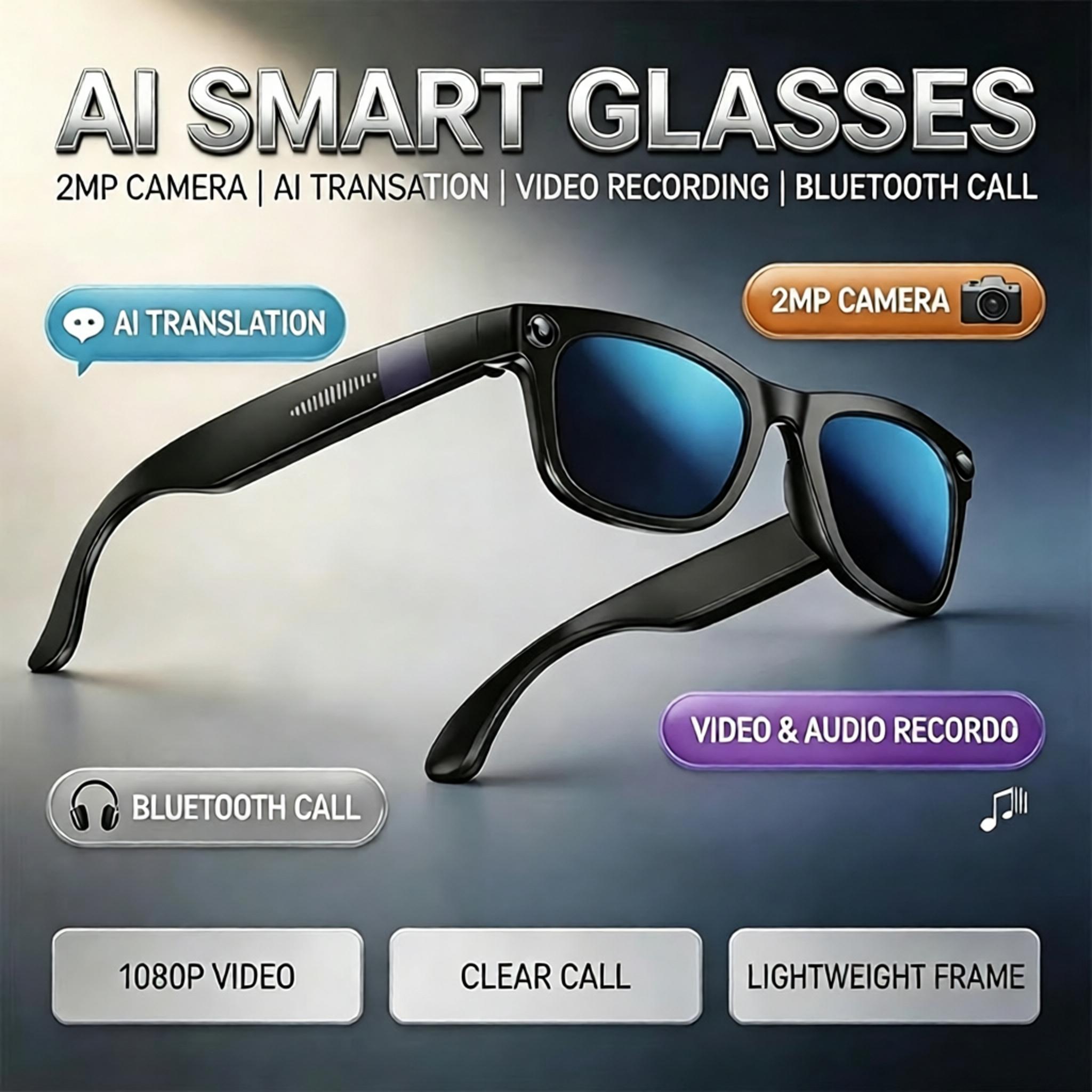 Audio Music Videos - New AI Bluetooth Smart Glasses With