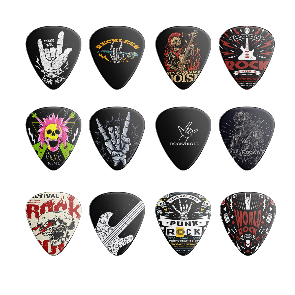 Electric Guitar Pick Pack - 12 Pieces Guitar Picks 0.46mm 0.71mm