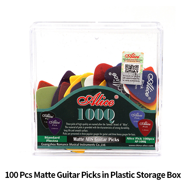 Electric Guitar Pick Pack - Alice Guitar Picks 100pcs Matte Anti-Slip