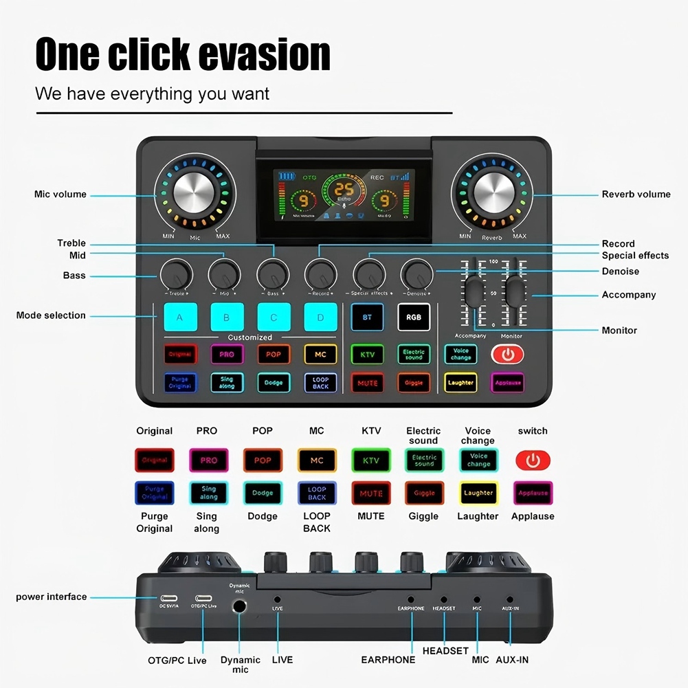 A20I Audio Mixer, Live Sound C - Audio Music Changer ulasan dan harga