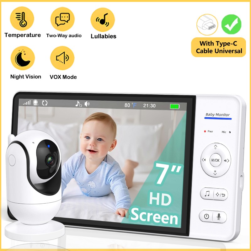 No WiFi 7 Inch Baby Monitor 2- - Audio Music Videos ulasan dan harga