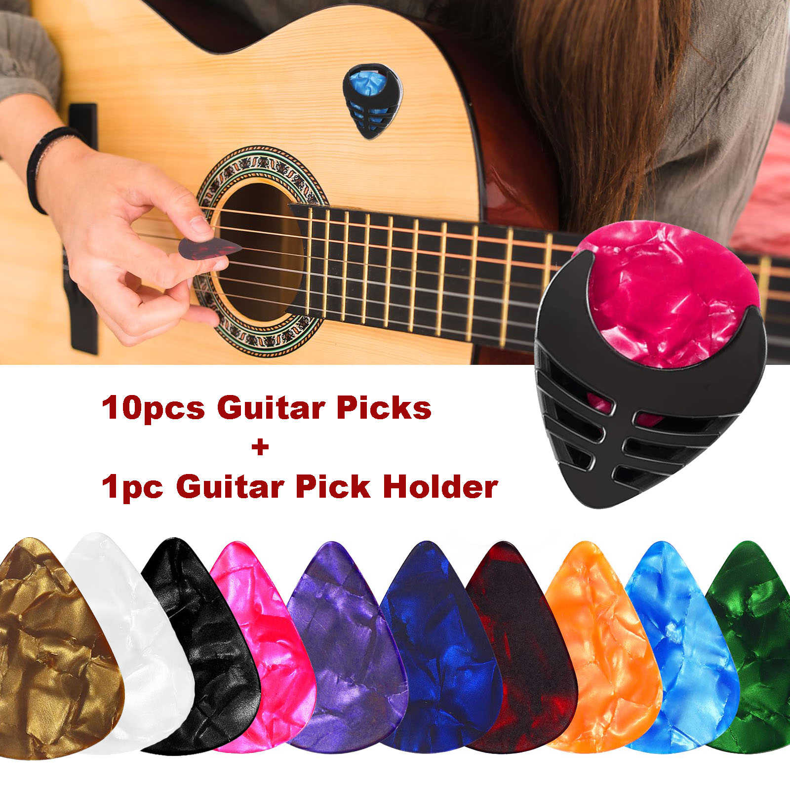 10pcs  Guitar Picks & 1pc Pick - Electric Guitar Pick Pack ulasan dan harga