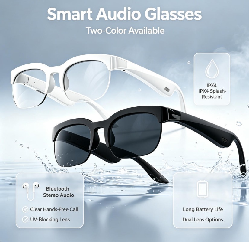 2 Colors Smart Audio Glasses B - Audio Music Videos ulasan dan harga